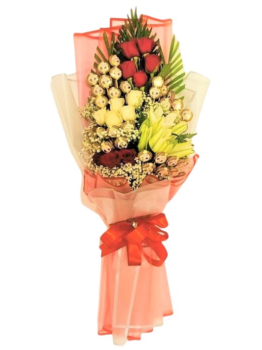 Chocolate And Flower Hand Bouquet Larissa