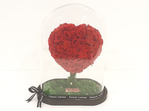 Large Heart Preserved Roses - Larissa